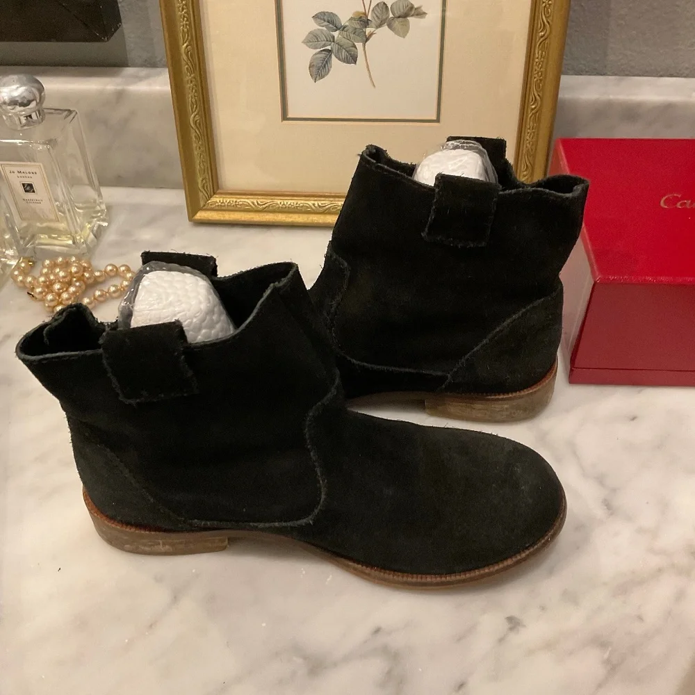 Zara Girls Suede Black Boots Size US 13